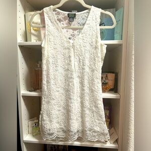 White Lace Sleeveless Top